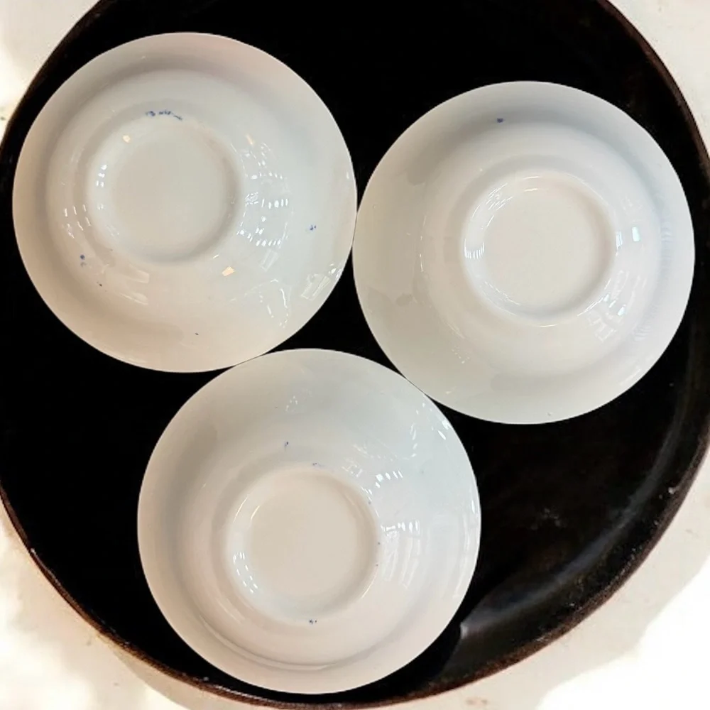 Vintage Blue Willow Porcelain Coupe Cereal Bowls by SCIO